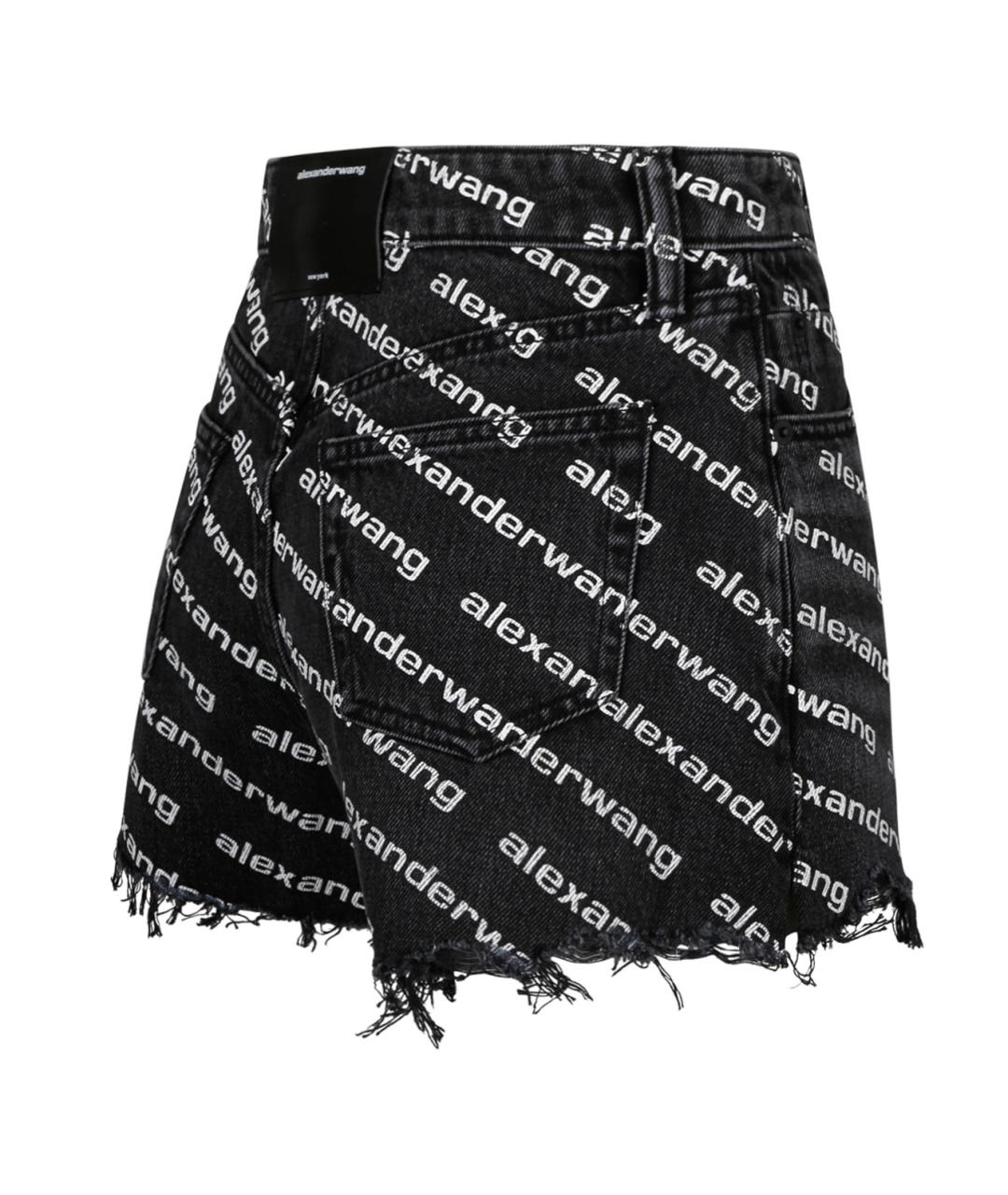 T BY ALEXANDER WANG Черные хлопковые шорты, фото 3