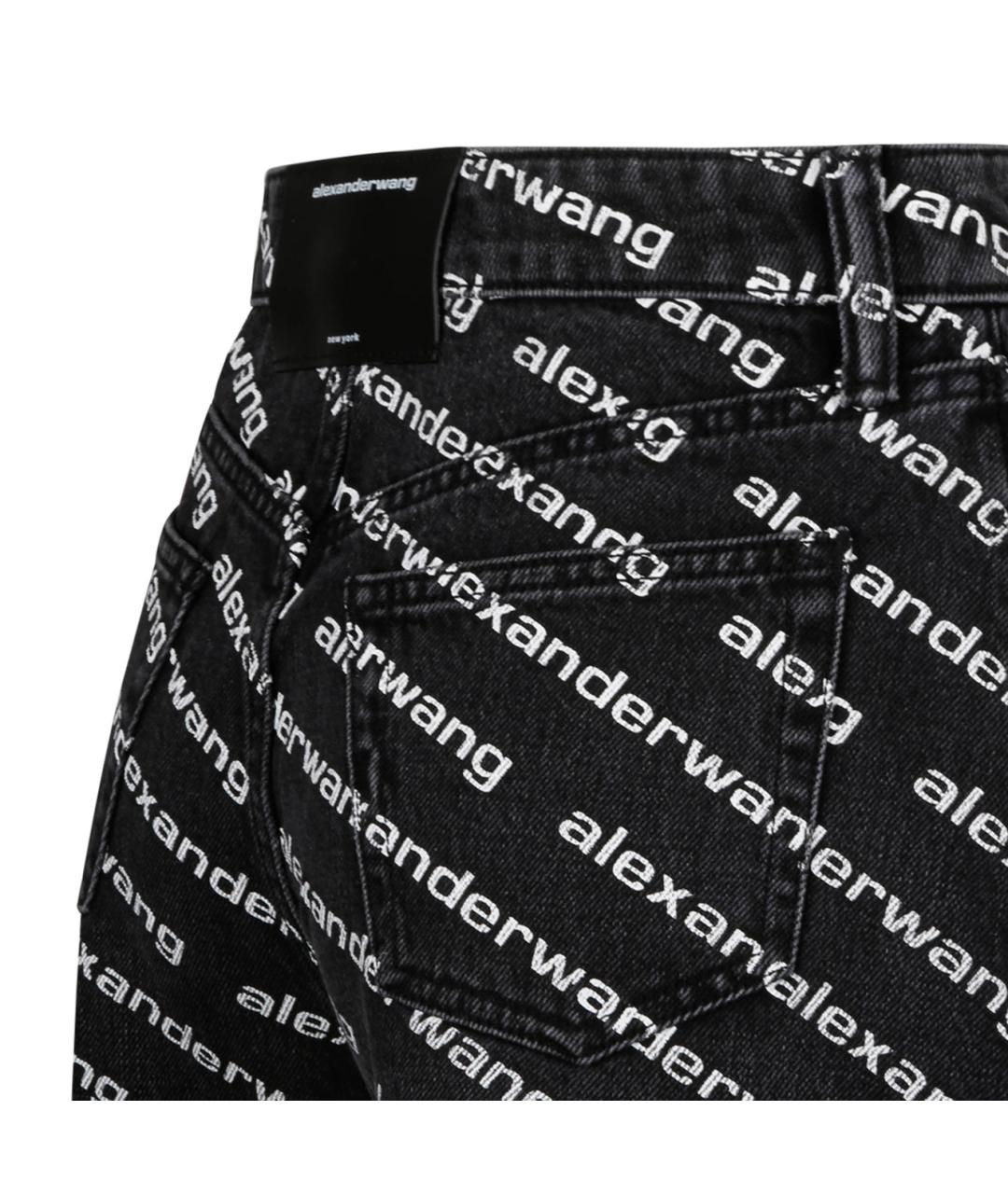 T BY ALEXANDER WANG Черные хлопковые шорты, фото 4
