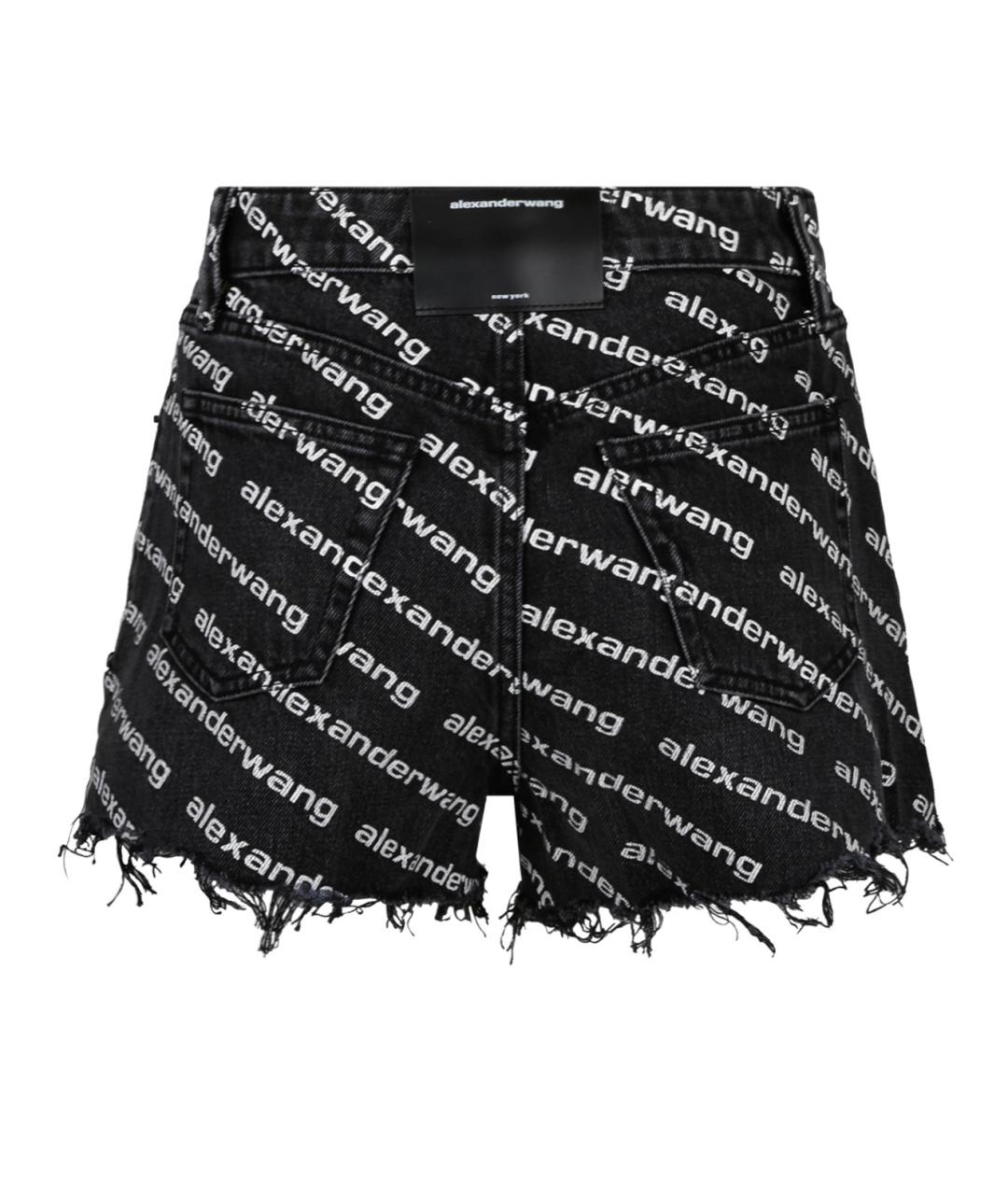 T BY ALEXANDER WANG Черные хлопковые шорты, фото 2