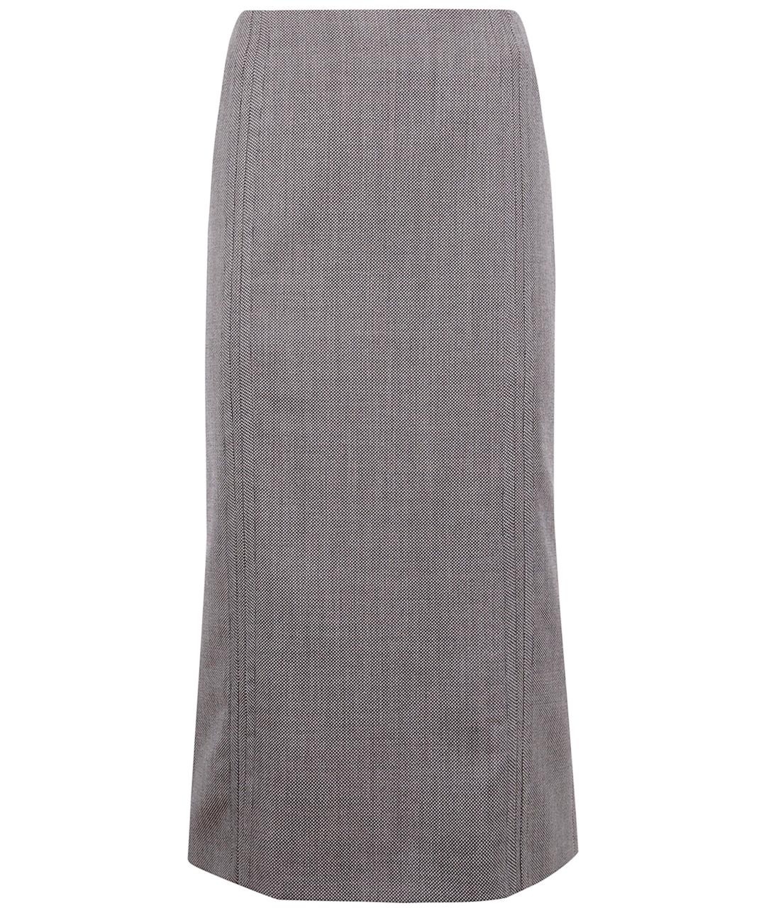MM6 MAISON MARGIELA Коричневая шерстяная юбка миди, фото 5