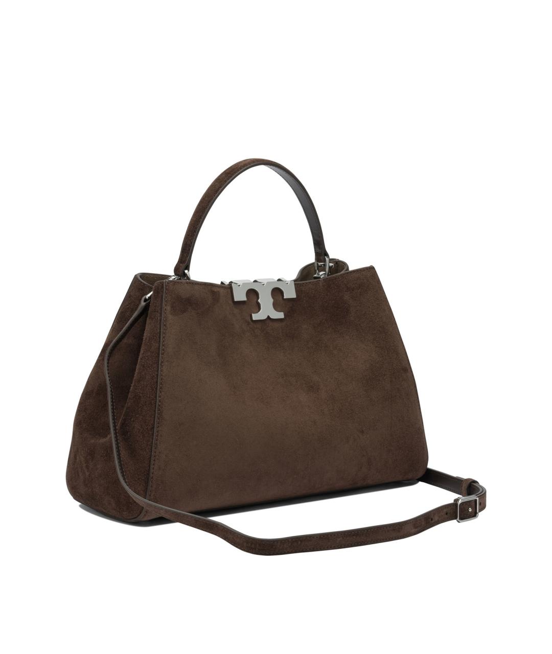 TORY BURCH Коричневая замшевая сумка с короткими ручками, фото 2