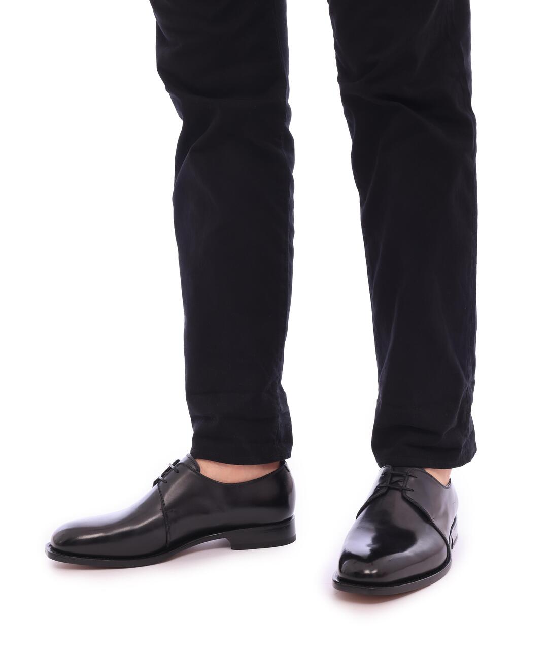 SALVATORE FERRAGAMO Черные кожаные туфли, фото 5