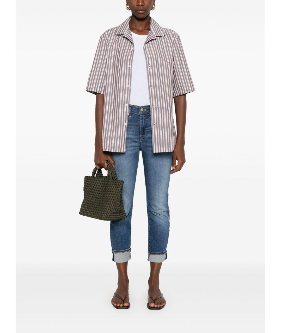 7 FOR ALL MANKIND Синие хлопковые джинсы слим, фото 2
