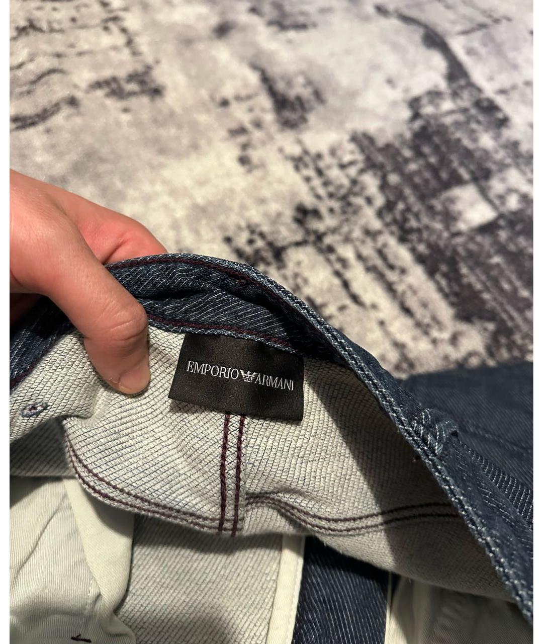EMPORIO ARMANI Темно-синие хлопко-эластановые джинсы скинни, фото 5