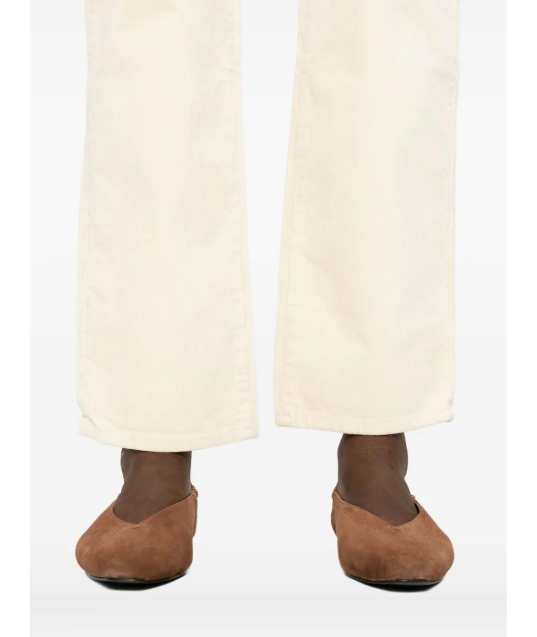 7 FOR ALL MANKIND Бежевые полиэстеровые прямые брюки, фото 3