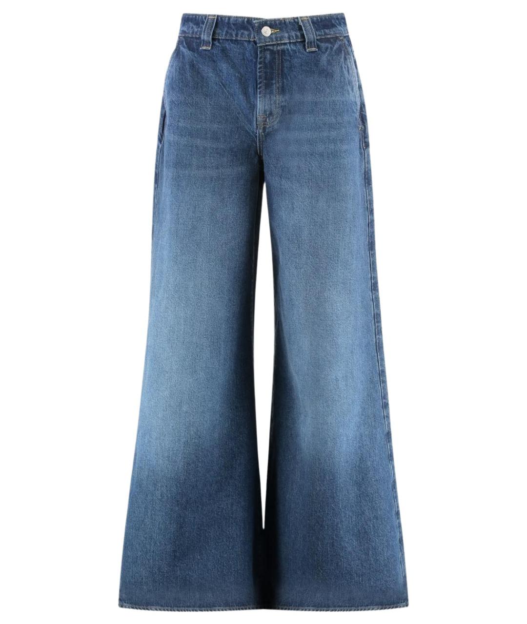 7 FOR ALL MANKIND Синие хлопковые прямые джинсы, фото 3