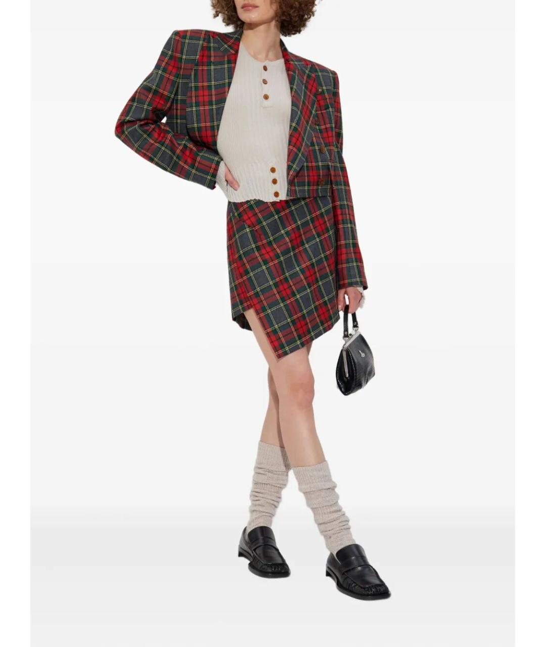 VIVIENNE WESTWOOD Красная шерстяная юбка мини, фото 3