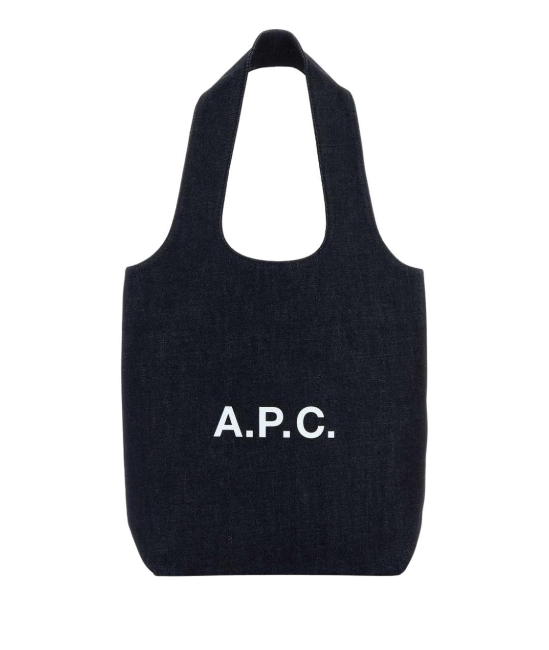 A.P.C. Синяя хлопковая сумка через плечо, фото 1