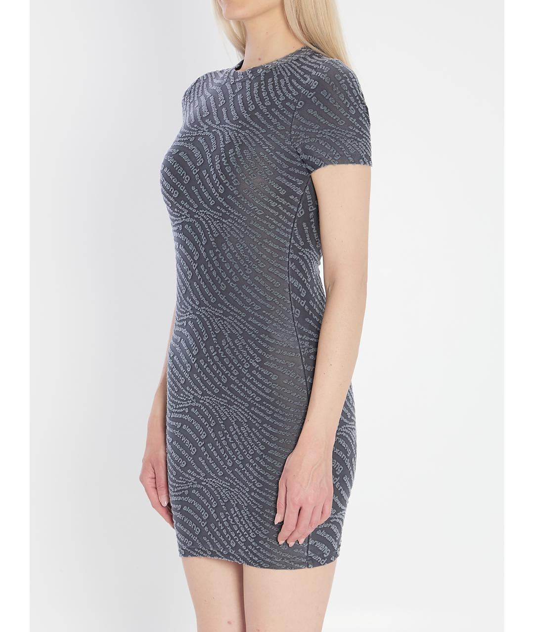 T BY ALEXANDER WANG Серое полиэстеровое повседневное платье, фото 2