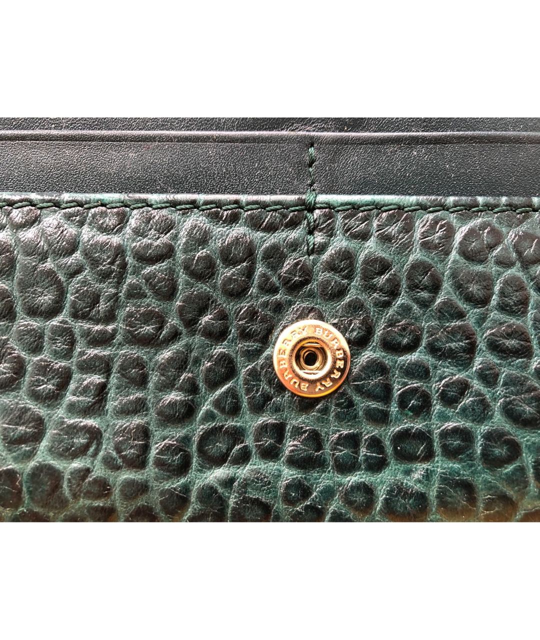 BURBERRY Зеленый кожаный кошелек, фото 7