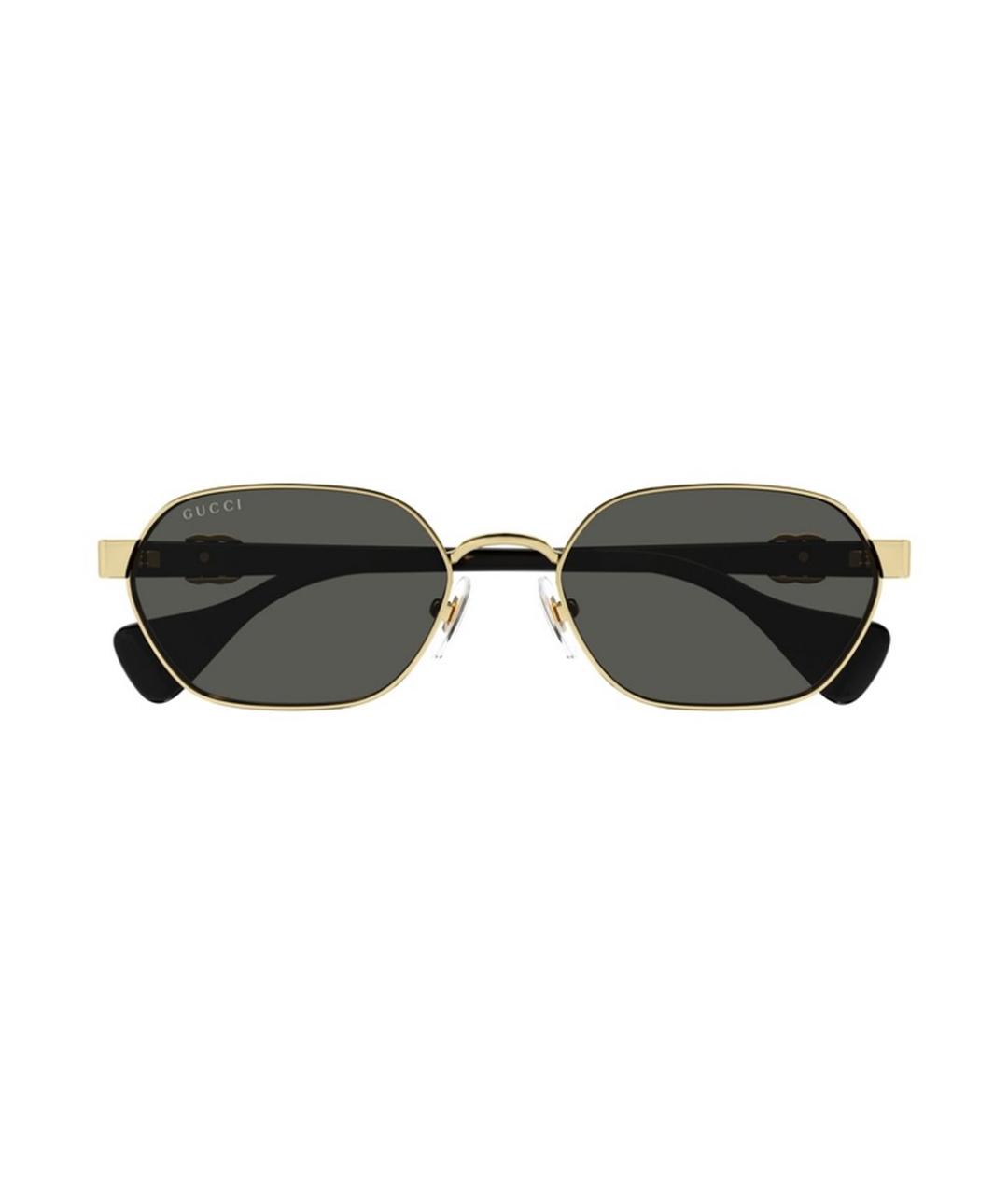 GUCCI Золотые металлические солнцезащитные очки, фото 2
