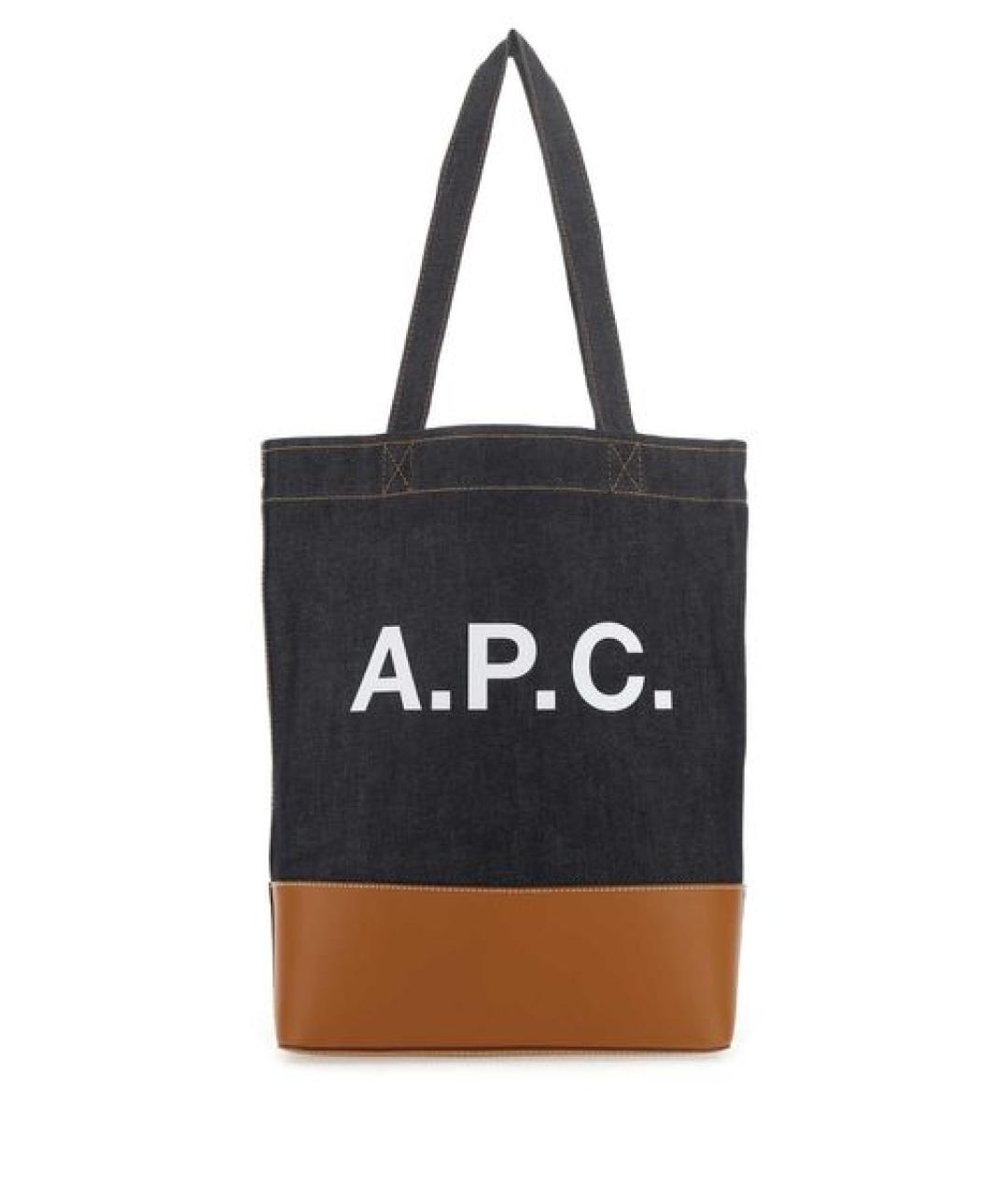 A.P.C. Синяя хлопковая сумка на плечо, фото 1