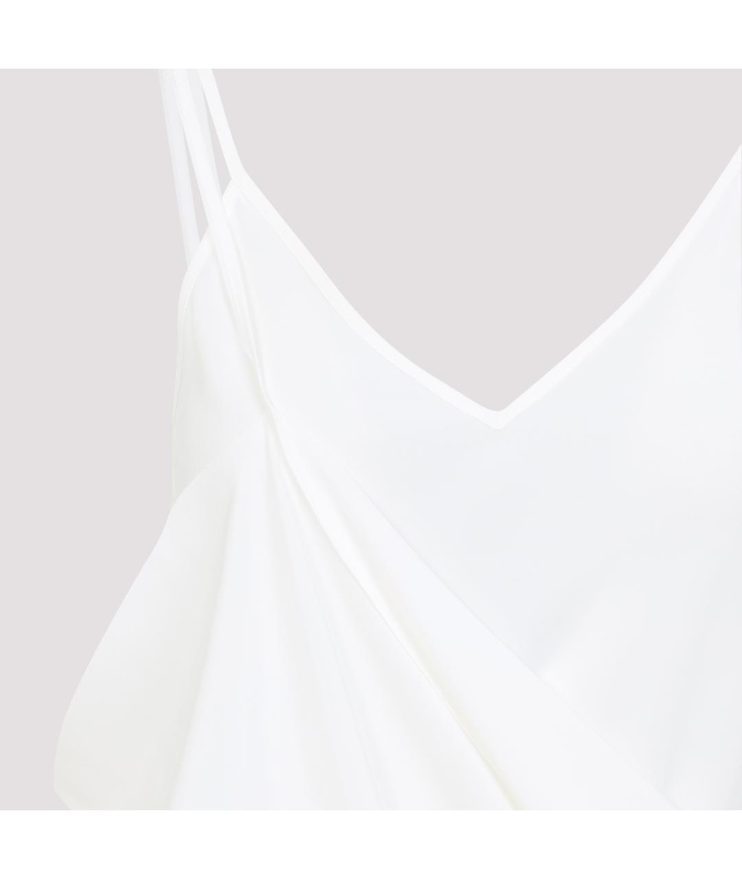 MM6 MAISON MARGIELA Белое шелковое повседневное платье, фото 3