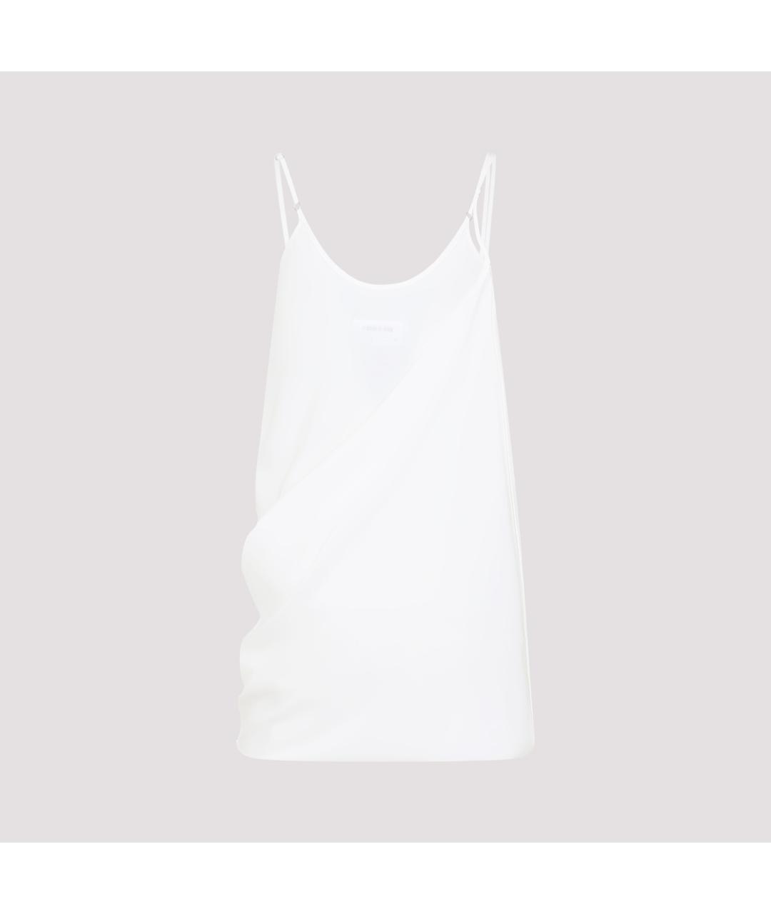 MM6 MAISON MARGIELA Белое шелковое повседневное платье, фото 2