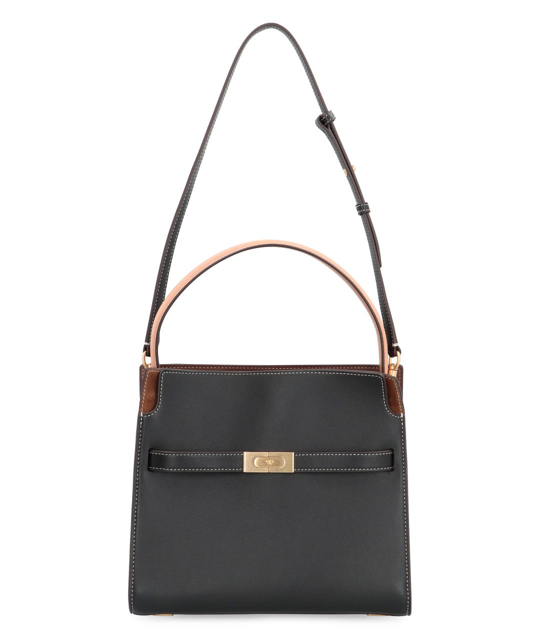 TORY BURCH Черная кожаная сумка с короткими ручками, фото 5