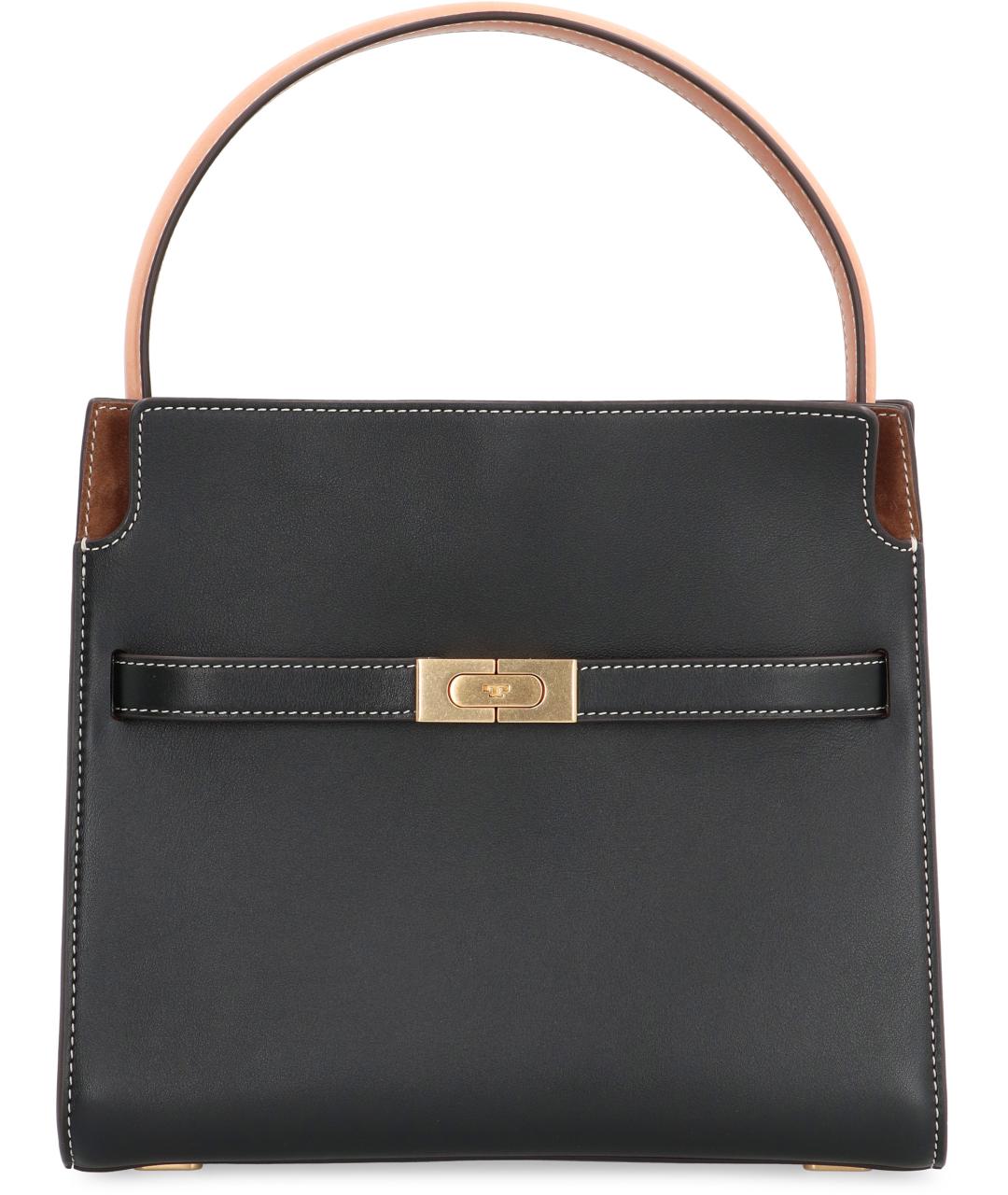 TORY BURCH Черная кожаная сумка с короткими ручками, фото 2