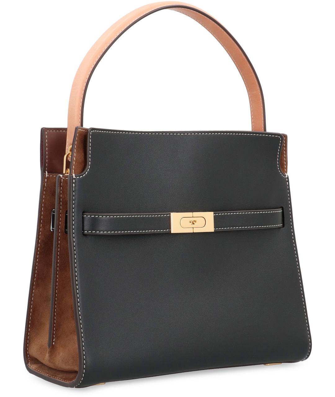 TORY BURCH Черная кожаная сумка с короткими ручками, фото 3