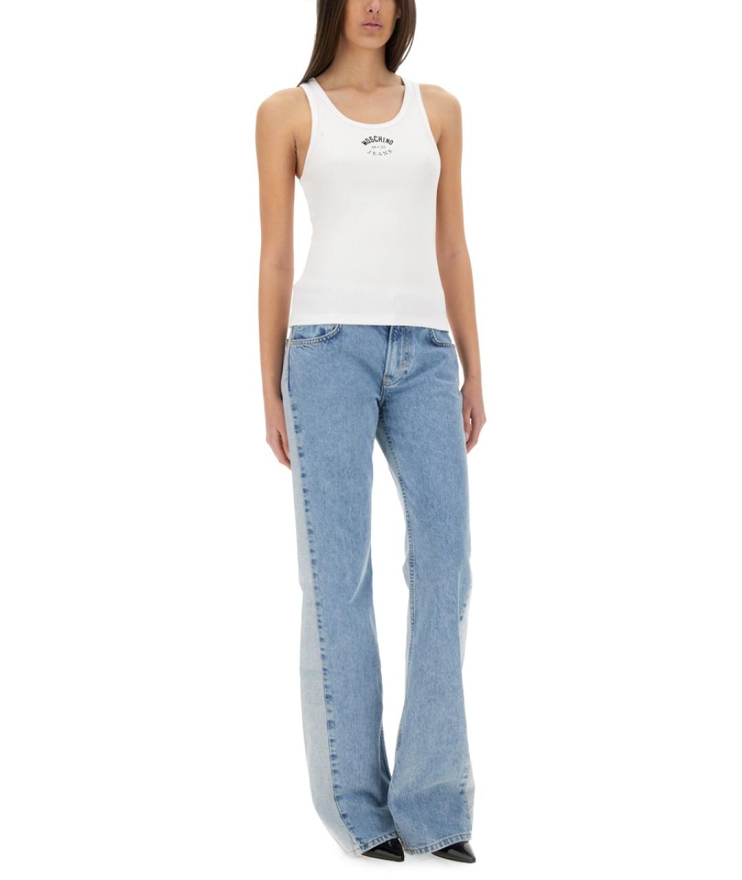MOSCHINO JEANS Белая хлопковая майка, фото 2
