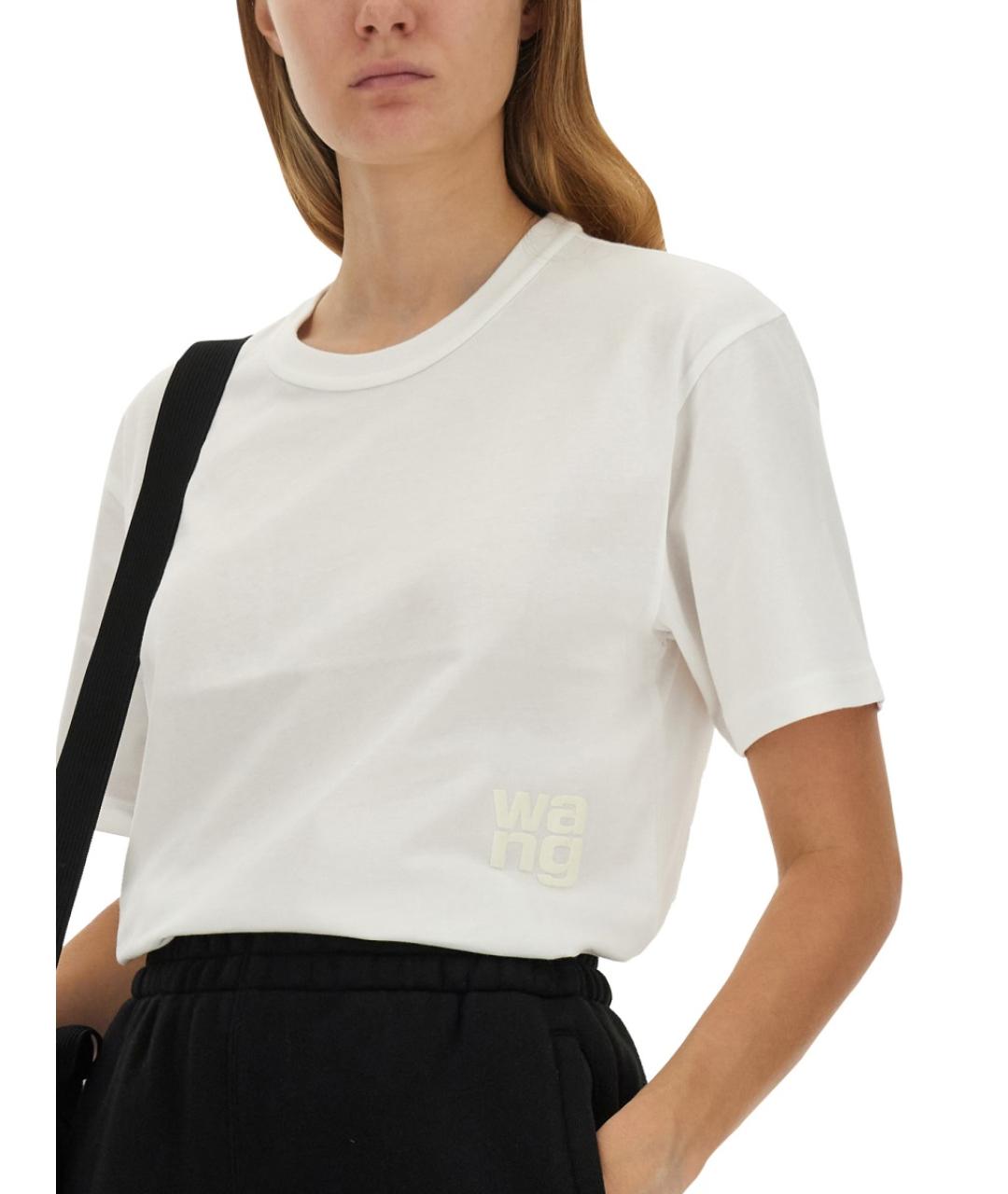T BY ALEXANDER WANG Белая хлопковая футболка, фото 3