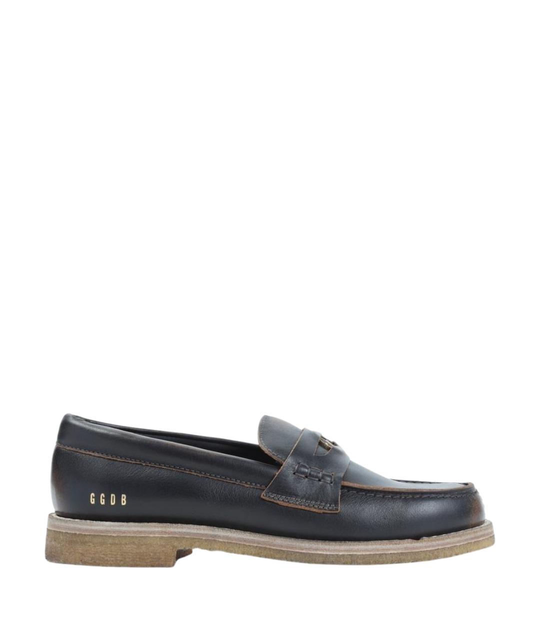 GOLDEN GOOSE Черные кожаные лоферы, фото 1