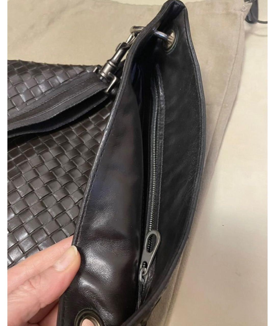 BOTTEGA VENETA Коричневая кожаная сумка на плечо, фото 6