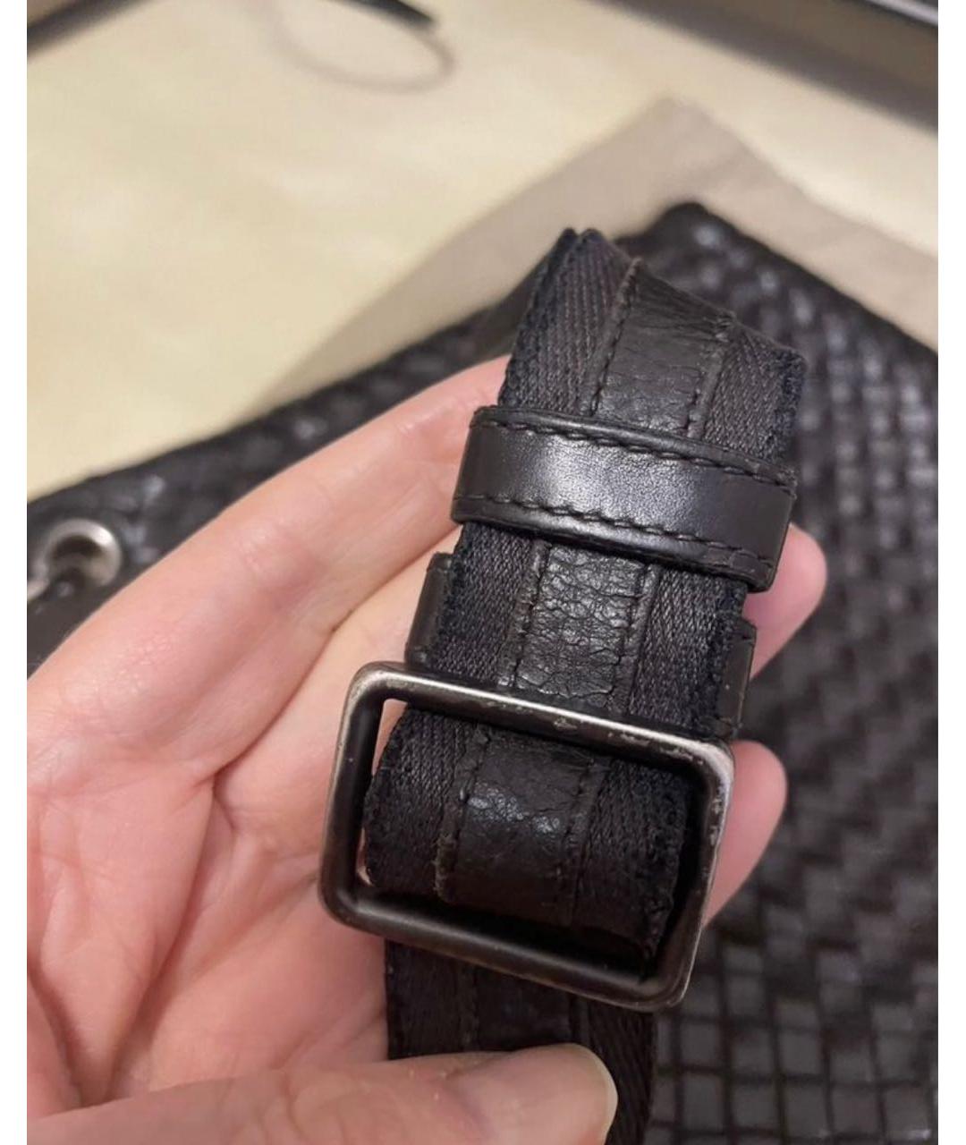 BOTTEGA VENETA Коричневая кожаная сумка на плечо, фото 9