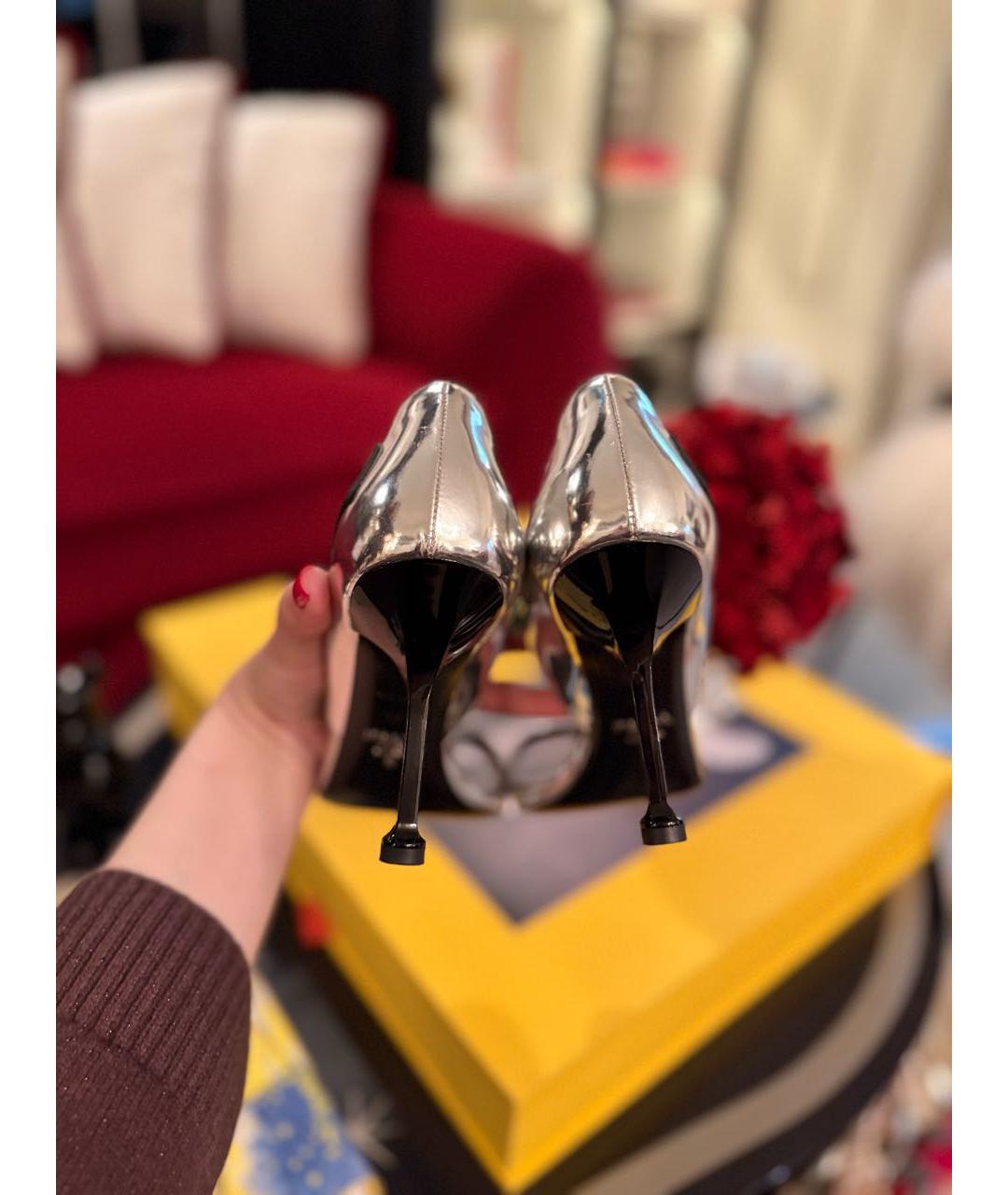 PRADA Серебряные босоножки, фото 4