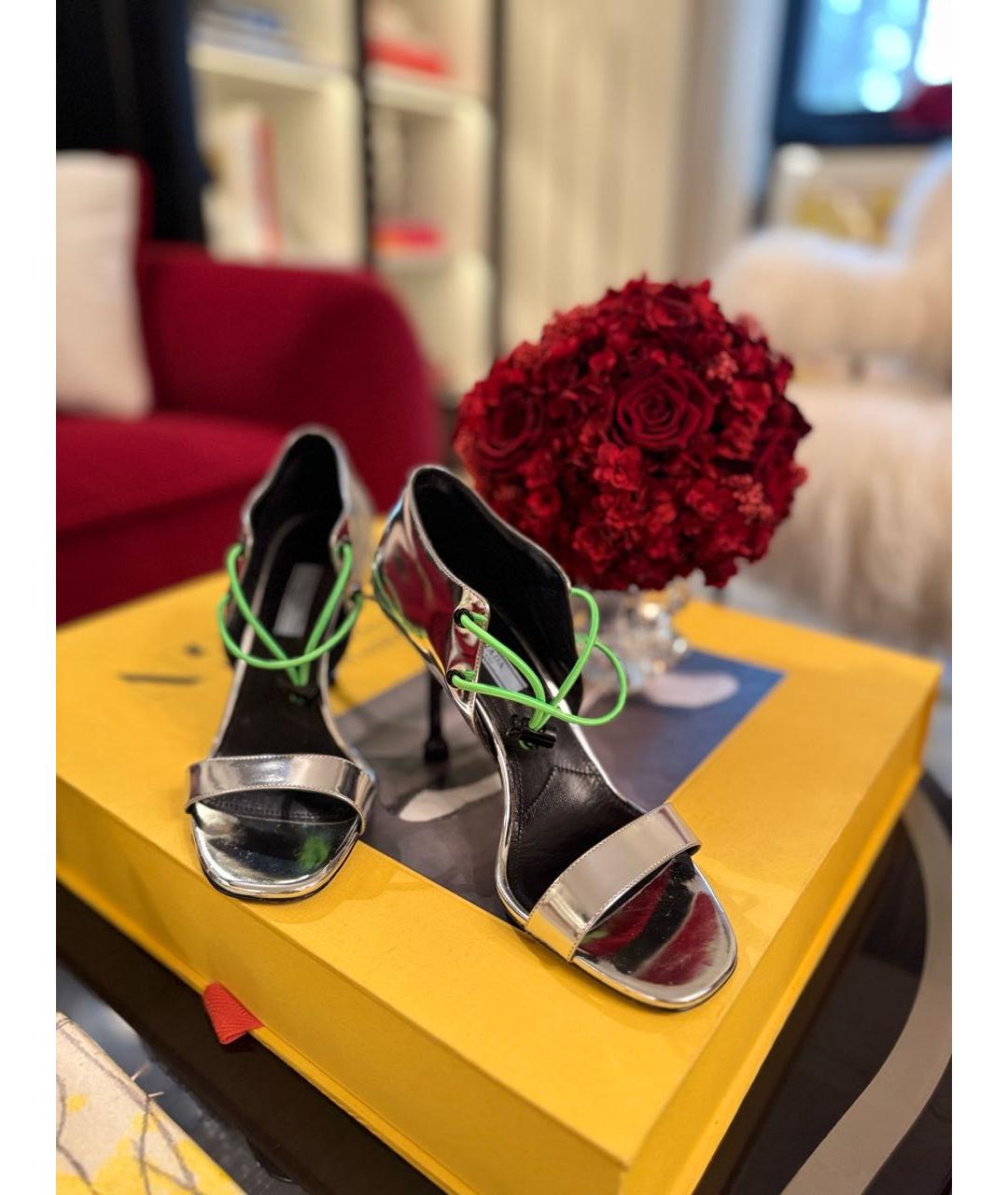 PRADA Серебряные босоножки, фото 2