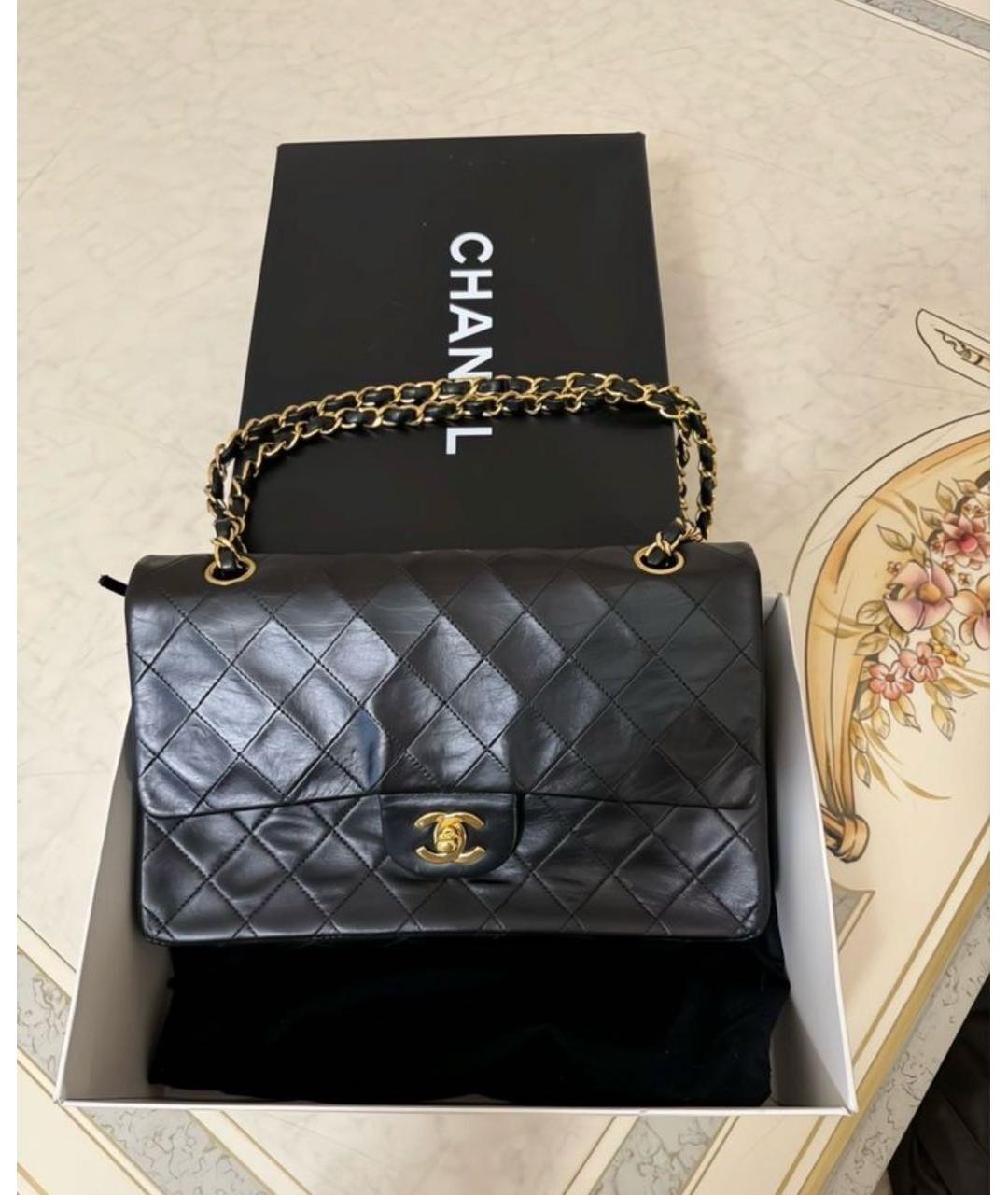 CHANEL Черная кожаная сумка через плечо, фото 8