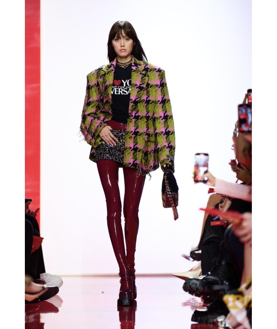 VERSACE Черная ацетатная юбка мини, фото 6