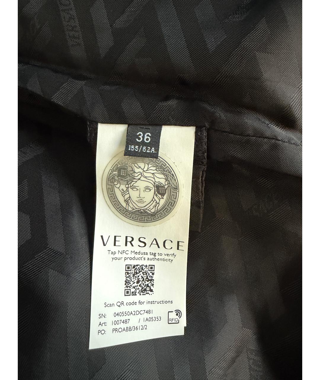 VERSACE Черная ацетатная юбка мини, фото 5