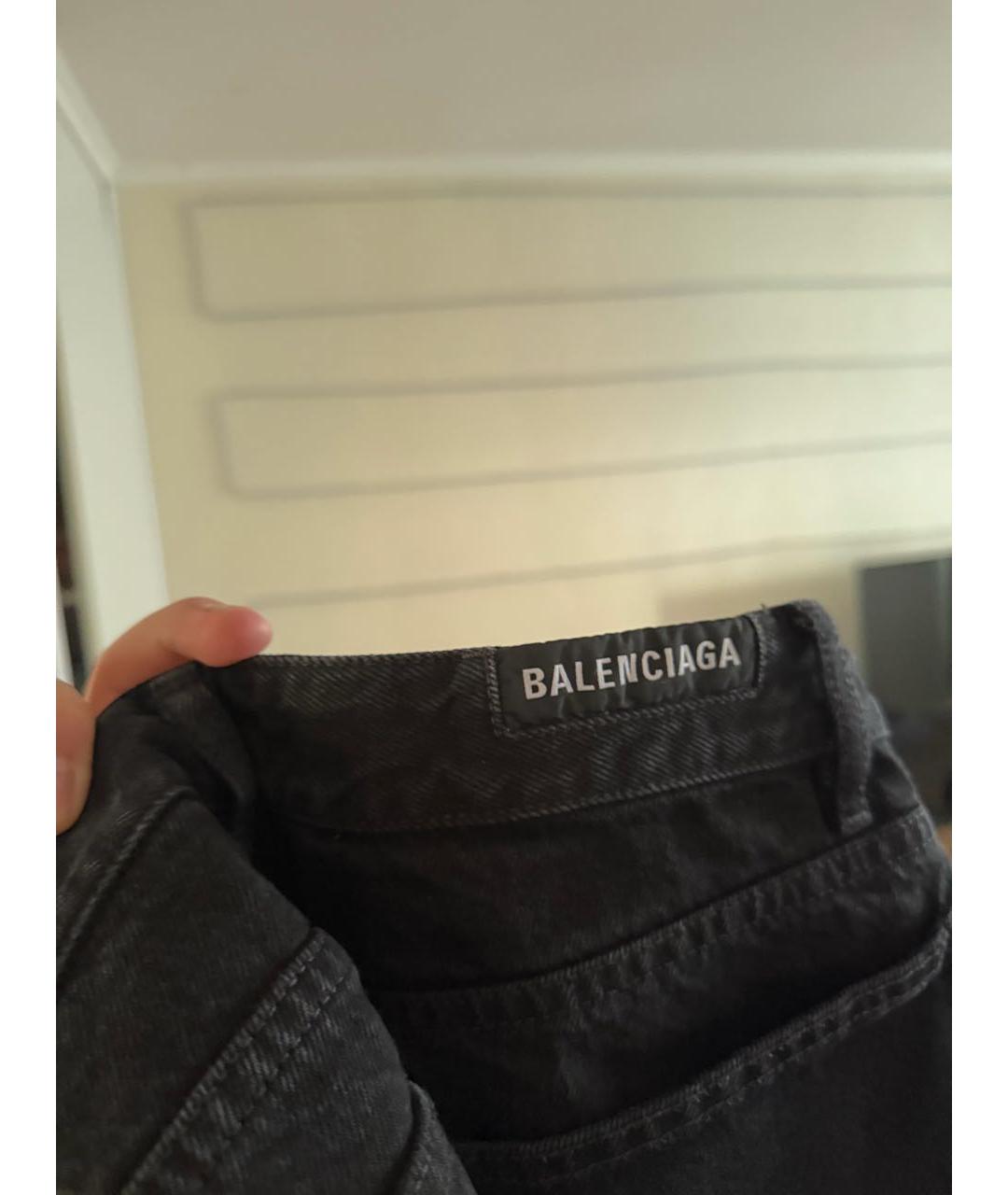 BALENCIAGA Черные хлопковые прямые джинсы, фото 2