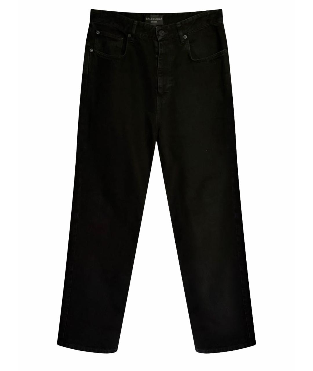 BALENCIAGA Черные хлопковые прямые джинсы, фото 1