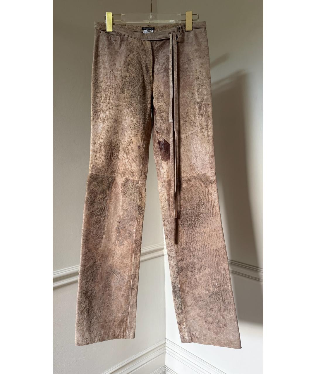 ANN DEMEULEMEESTER Бежевый кожаный костюм с брюками, фото 9