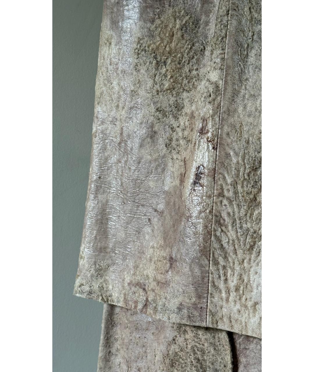 ANN DEMEULEMEESTER Бежевый кожаный костюм с брюками, фото 6