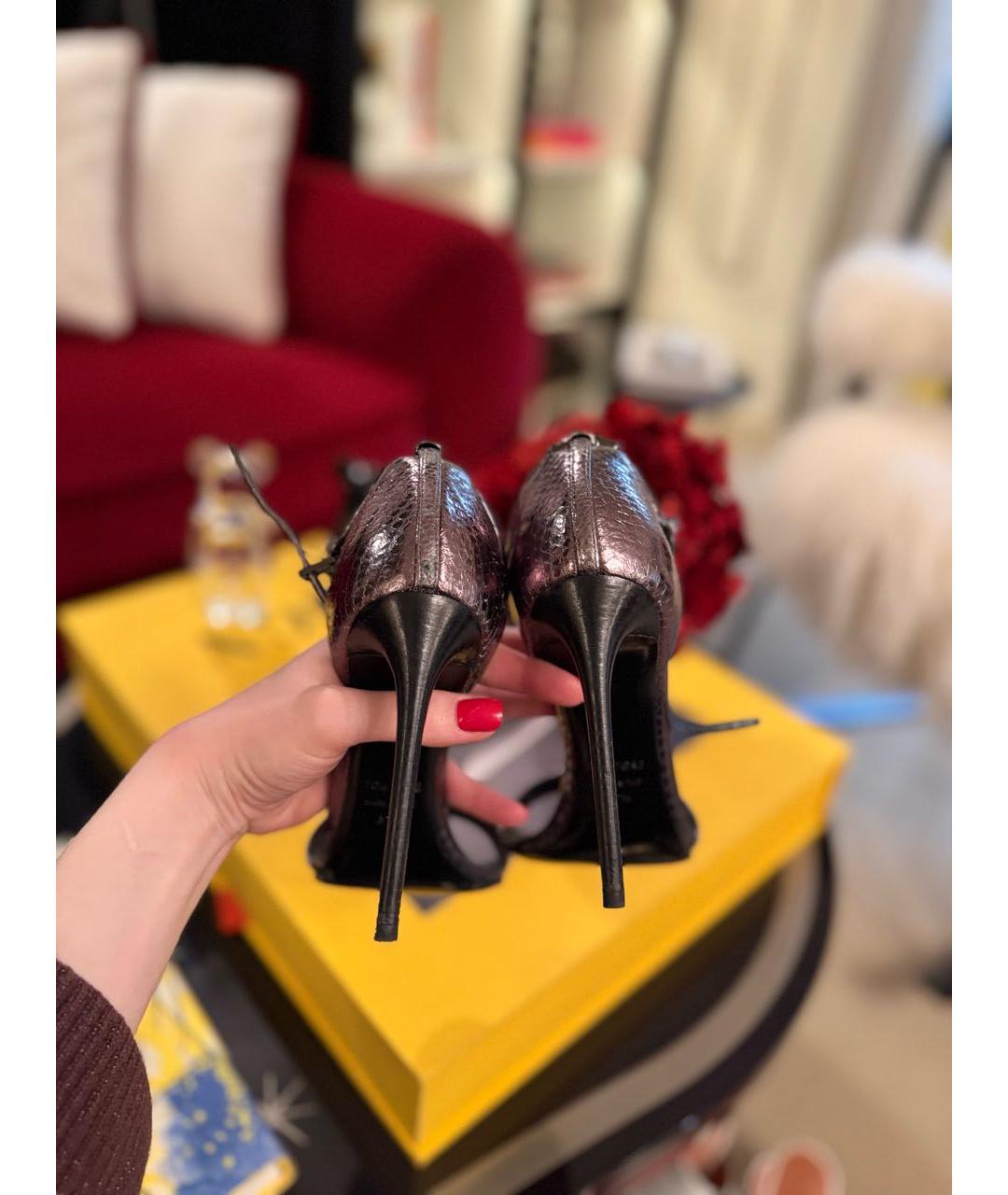 TOM FORD Фиолетовые босоножки из экзотической кожи, фото 4