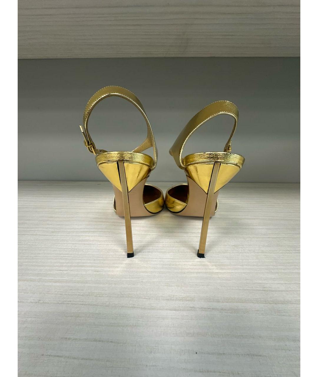 CASADEI Золотые кожаные туфли, фото 4