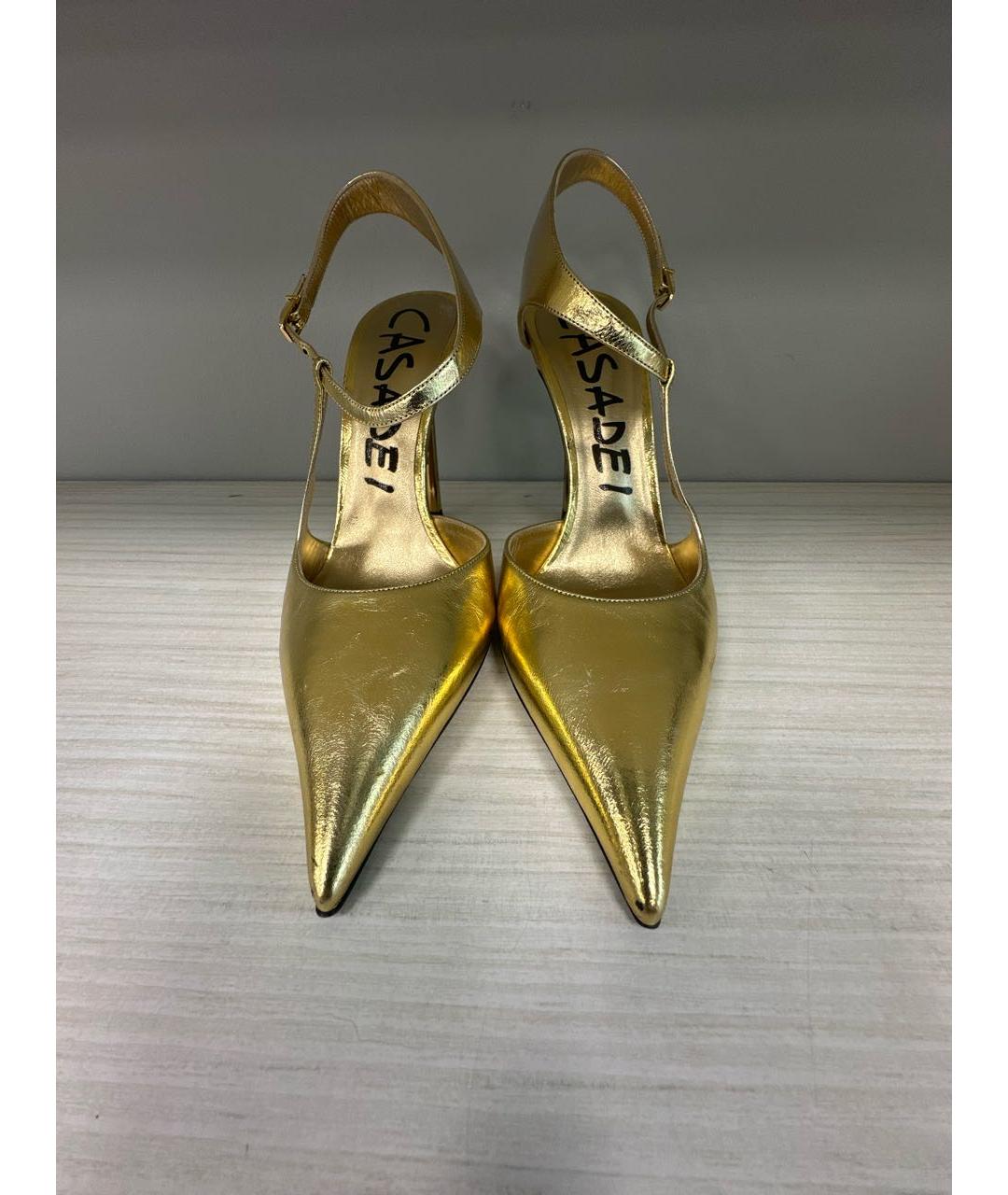 CASADEI Золотые кожаные туфли, фото 2