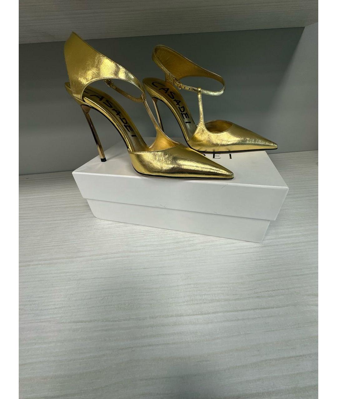 CASADEI Золотые кожаные туфли, фото 6