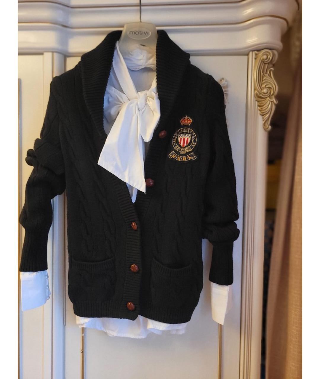 RALPH LAUREN COLLECTION Черный хлопковый кардиган, фото 2