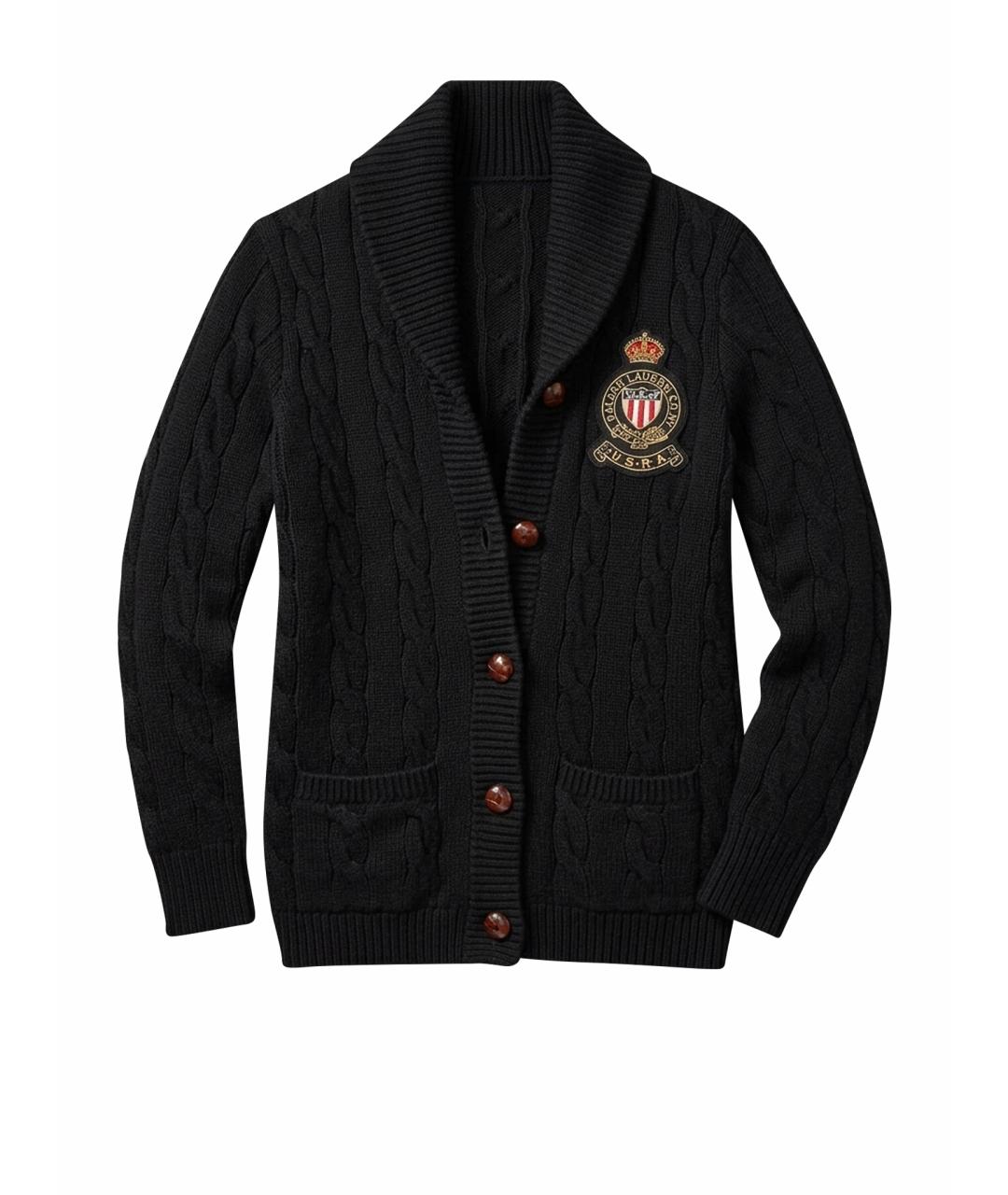 RALPH LAUREN COLLECTION Черный хлопковый кардиган, фото 1