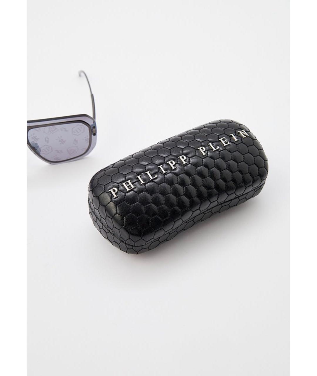 PHILIPP PLEIN Серые металлические солнцезащитные очки, фото 4