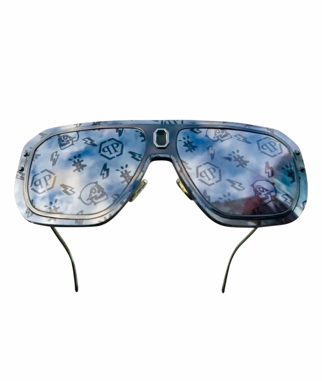 PHILIPP PLEIN Серые металлические солнцезащитные очки, фото 1