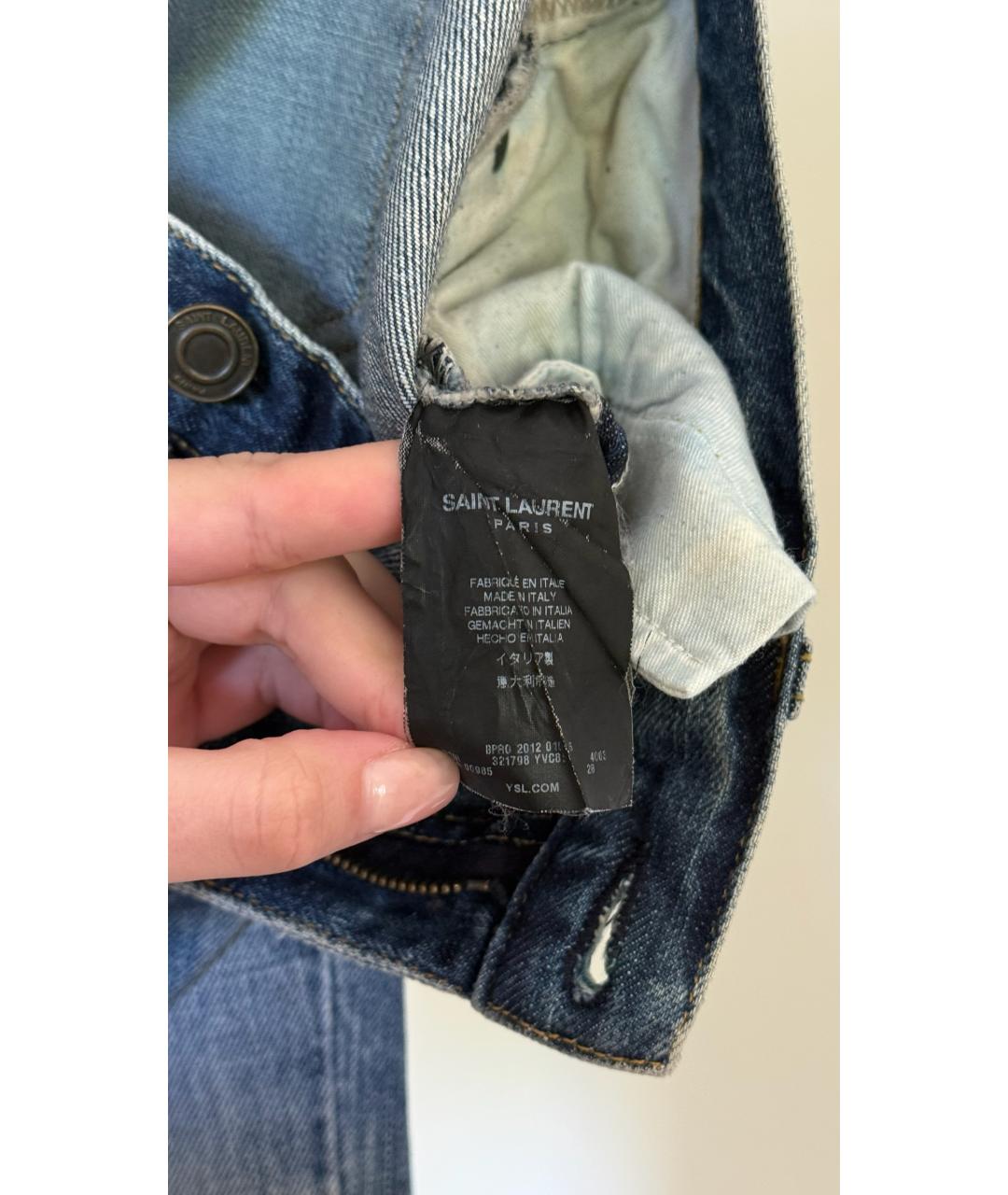 SAINT LAURENT Голубые джинсы слим, фото 8