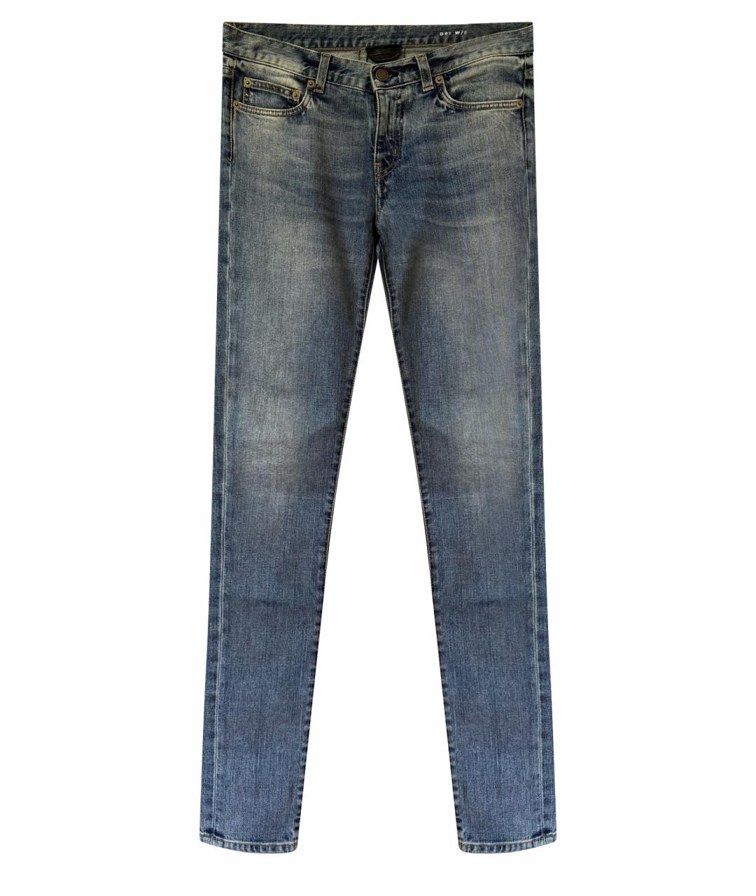 SAINT LAURENT Голубые джинсы слим, фото 1
