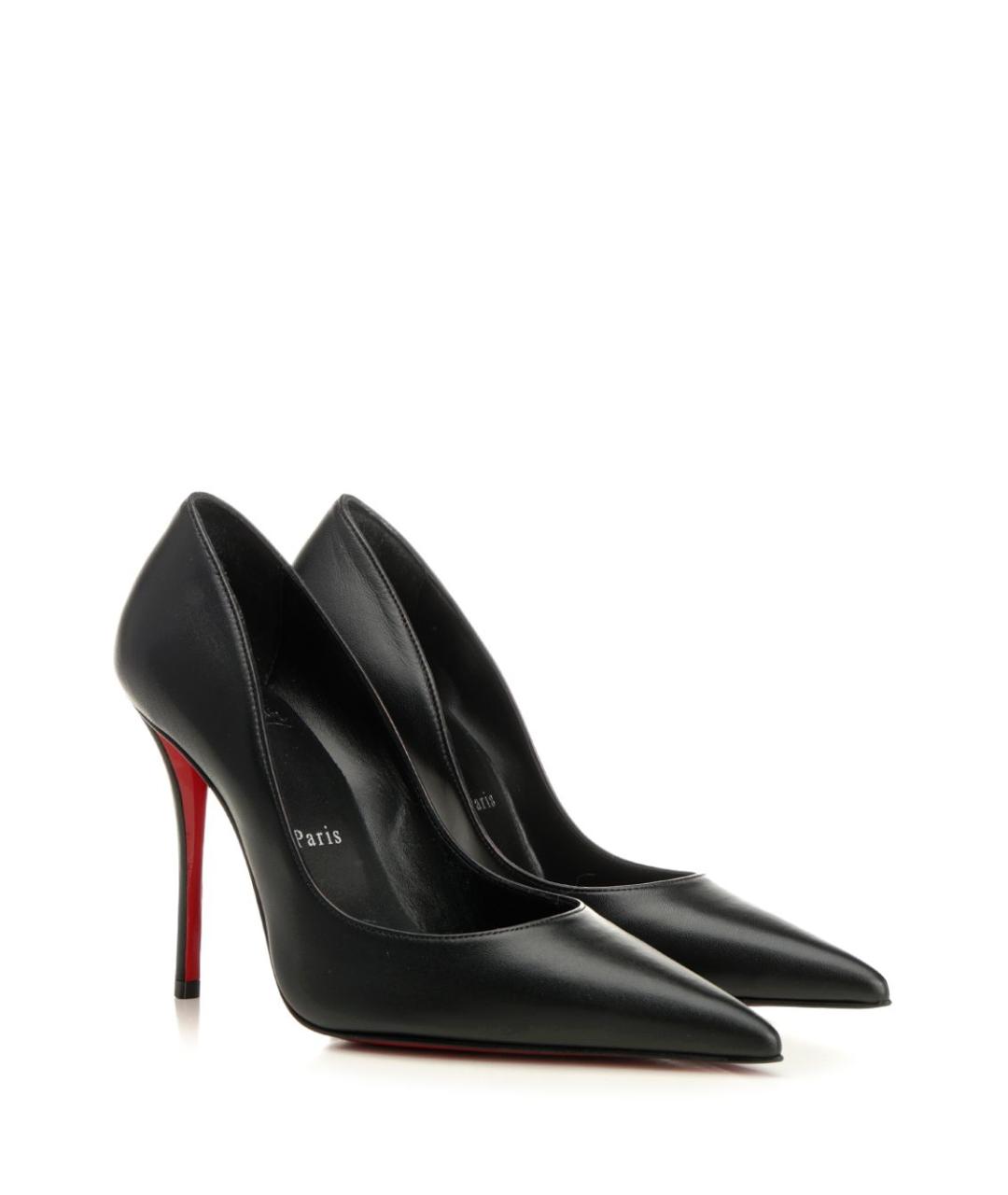CHRISTIAN LOUBOUTIN Черные кожаные туфли, фото 2