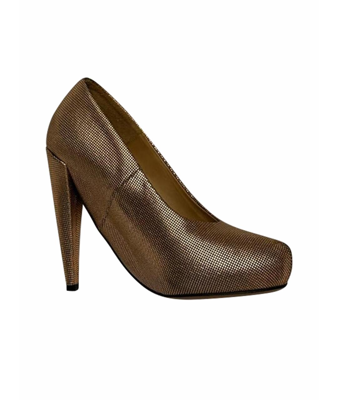 MAISON MARGIELA Золотые кожаные туфли, фото 1