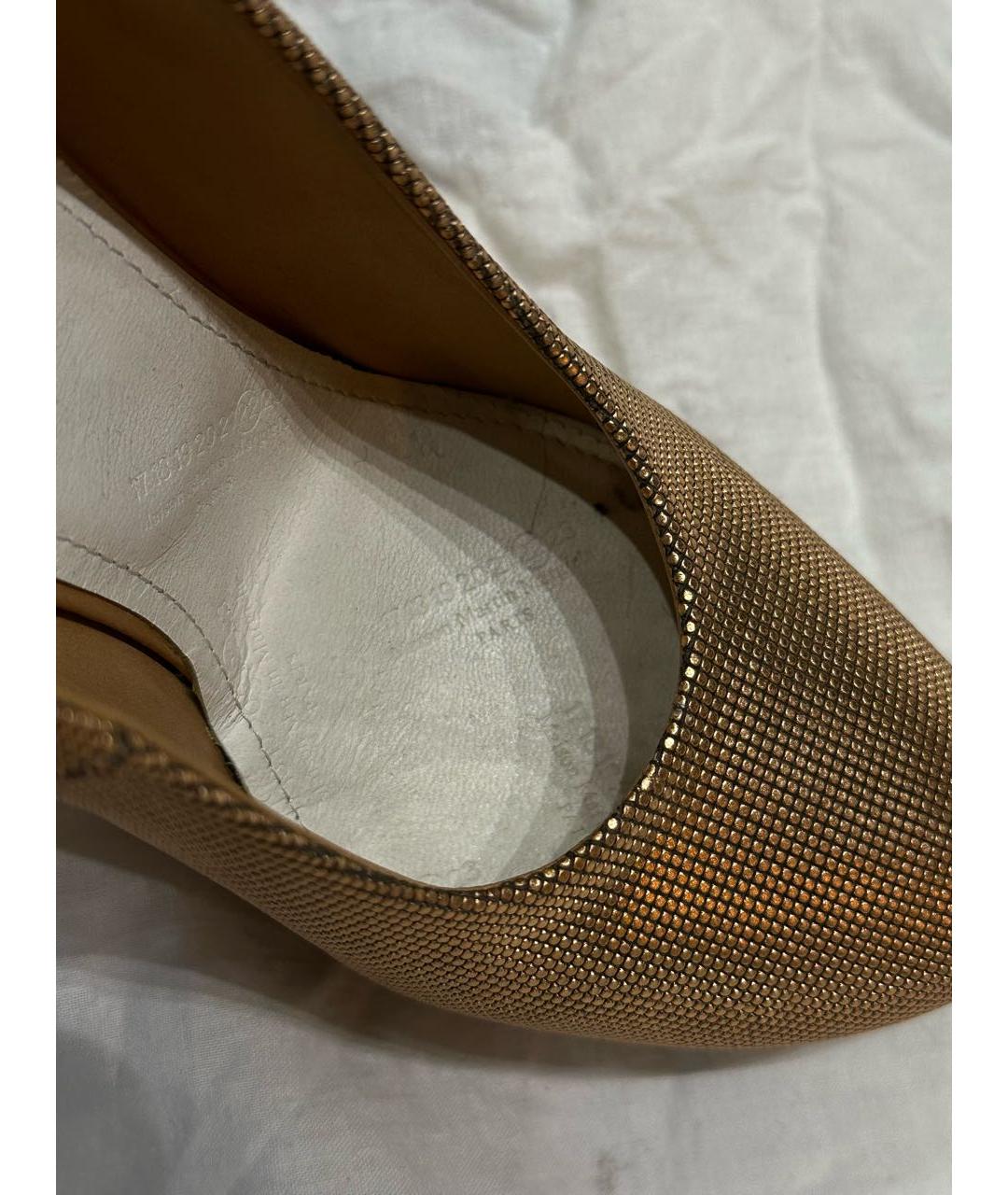 MAISON MARGIELA Золотые кожаные туфли, фото 6