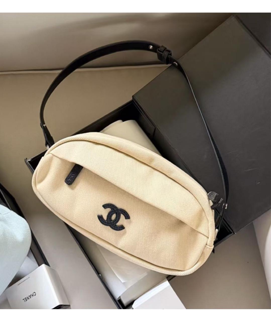 CHANEL Бежевая сумка через плечо, фото 4