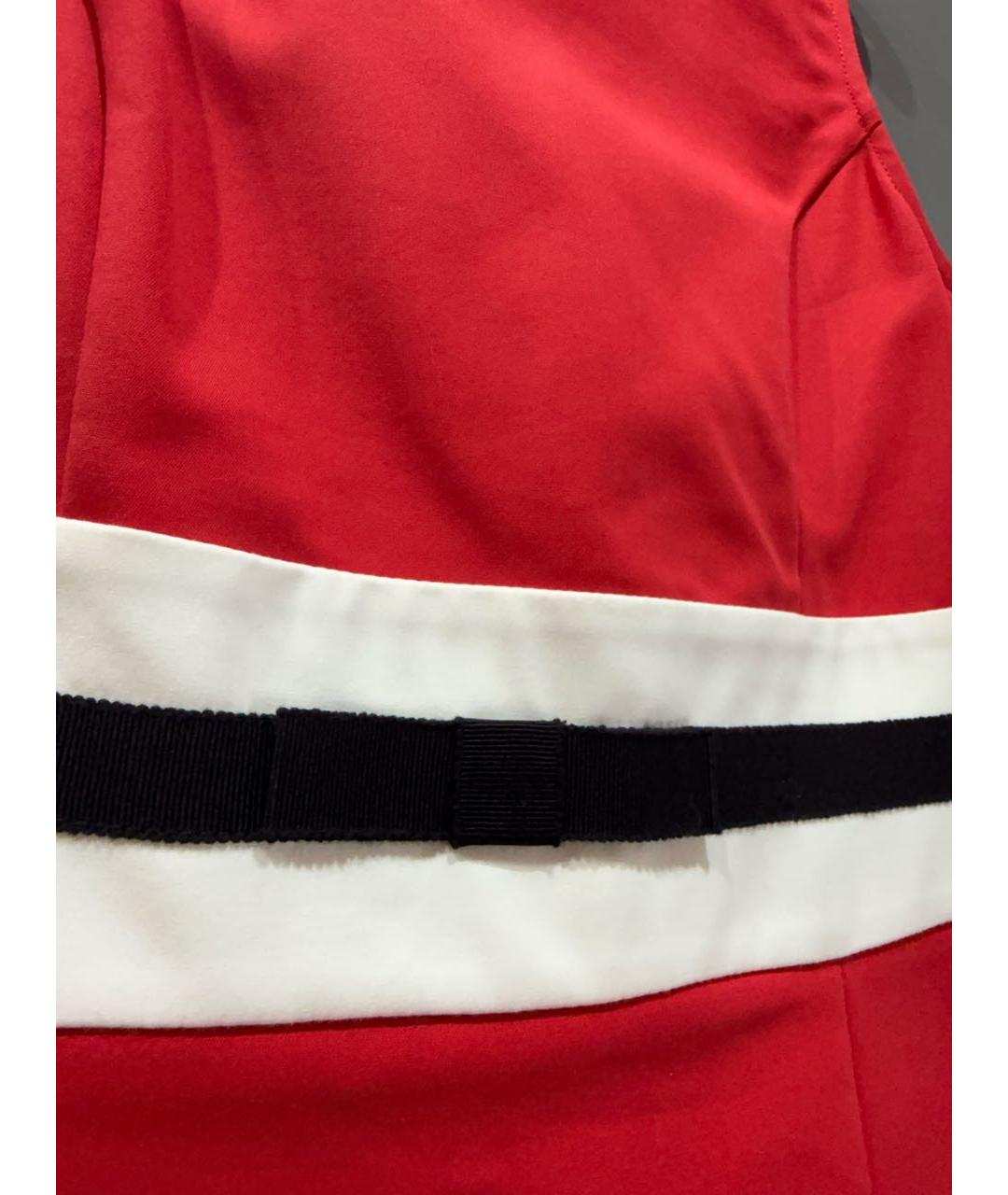 LOVE MOSCHINO Красное хлопко-эластановое повседневное платье, фото 4